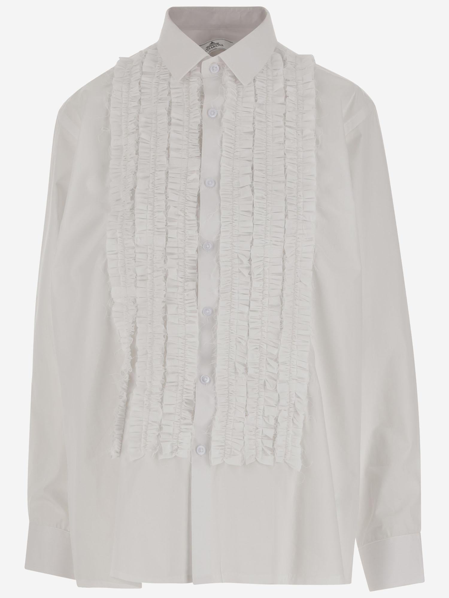 Camicia in cotone con volant