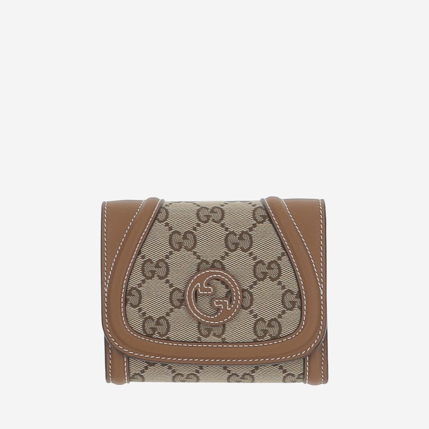 PORTAFOGLIO IN TESSUTO GG E PELLE