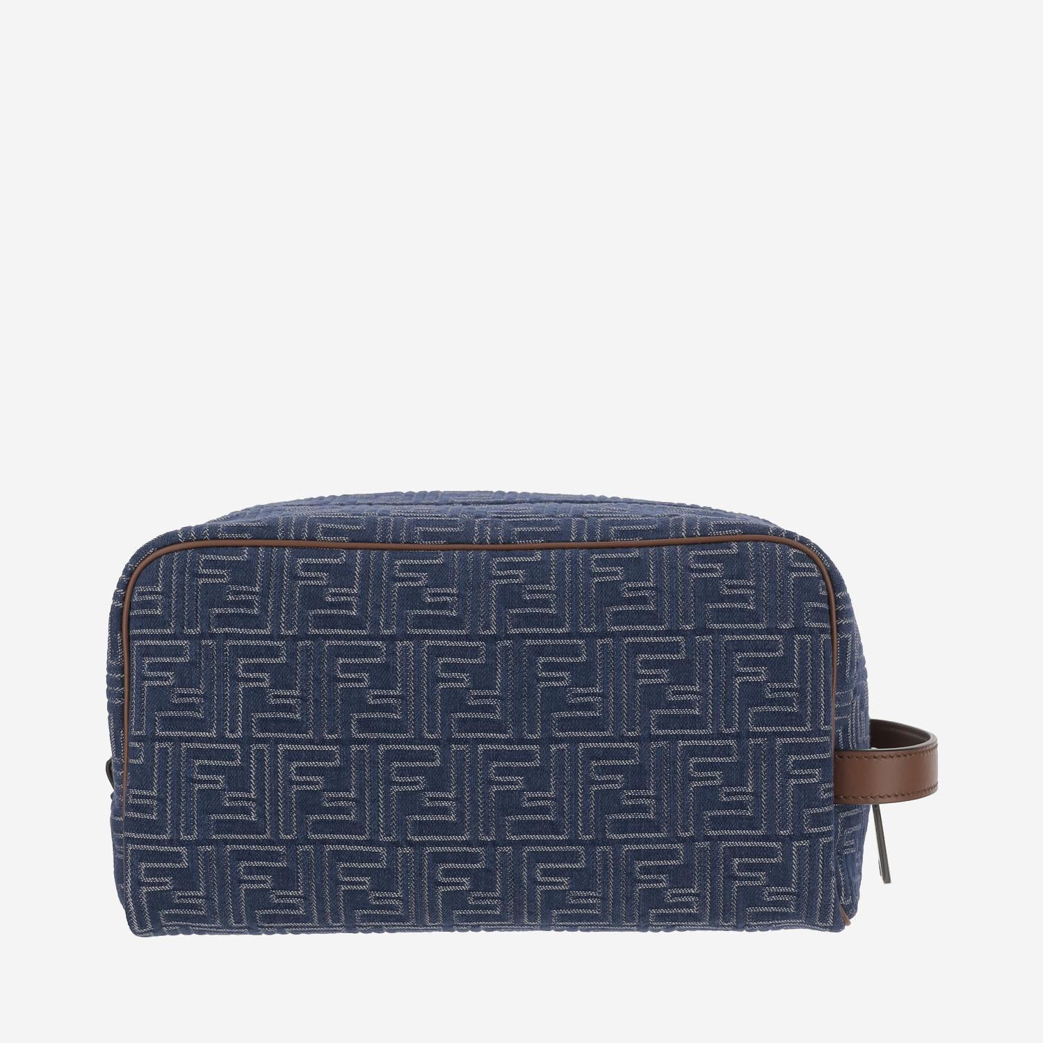 Pochette in cotone con motivo FF
