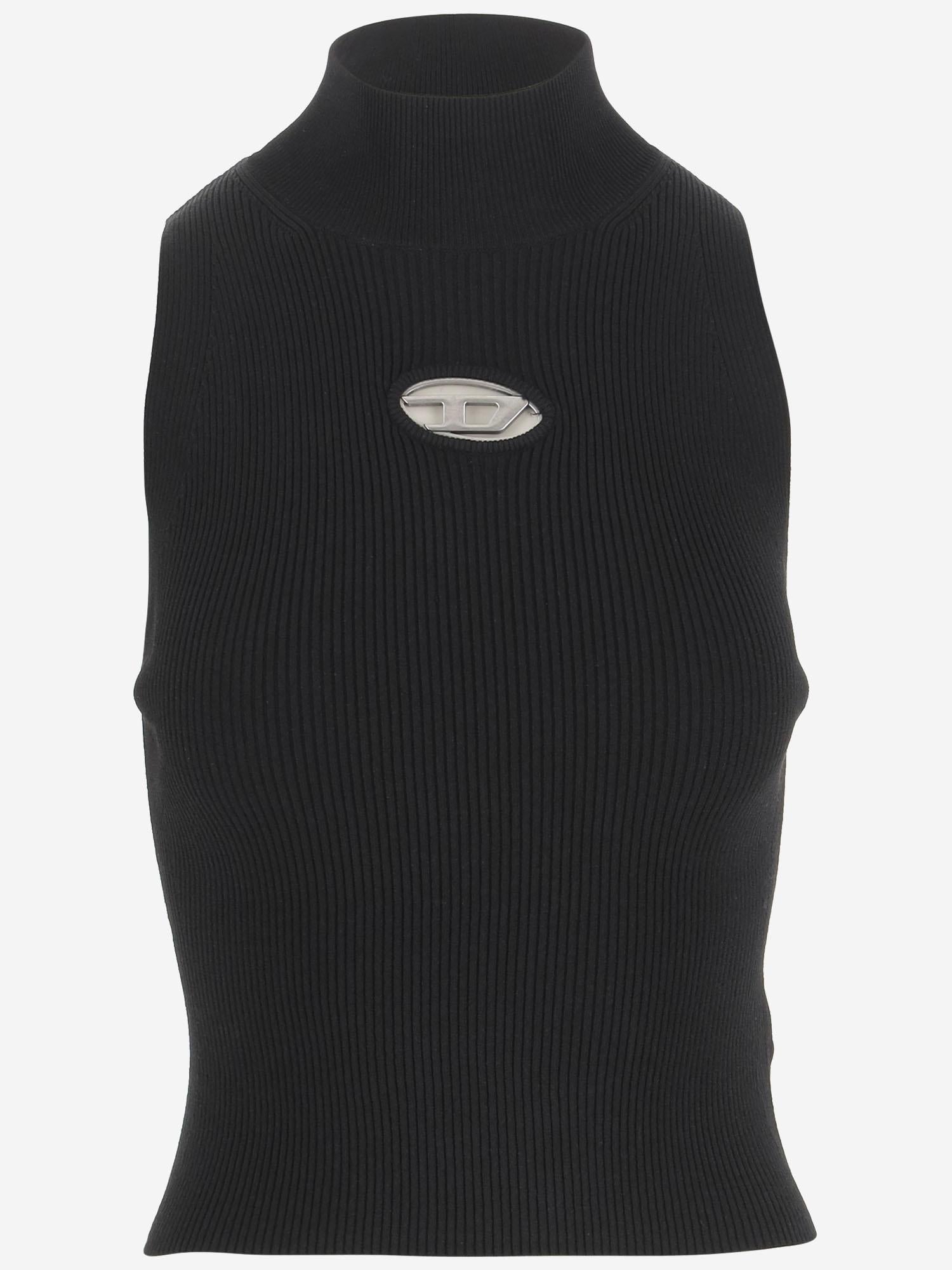 TOP IN MISTO VISCOSA CON LOGO