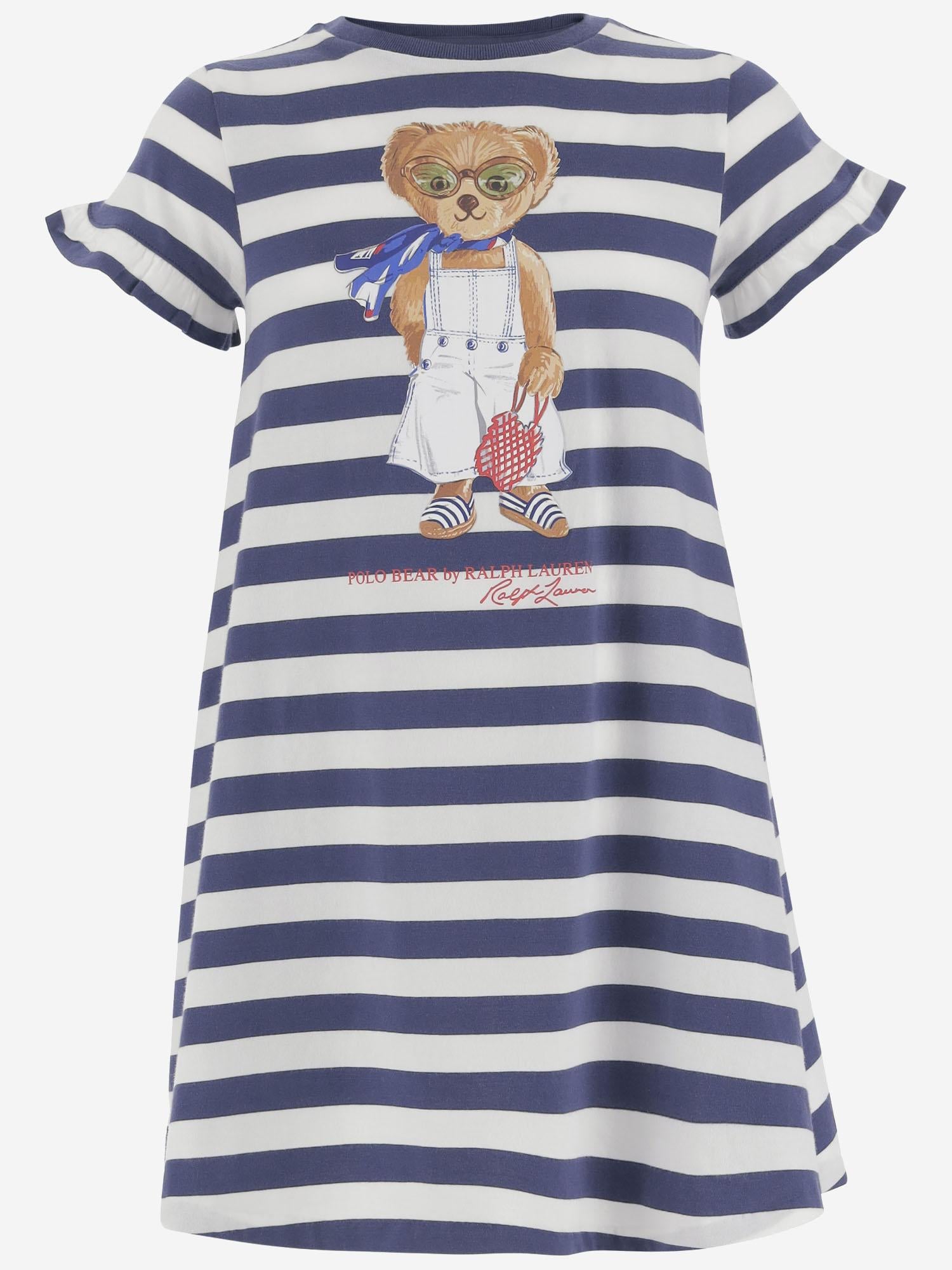 Abito in cotone con motivo a righe