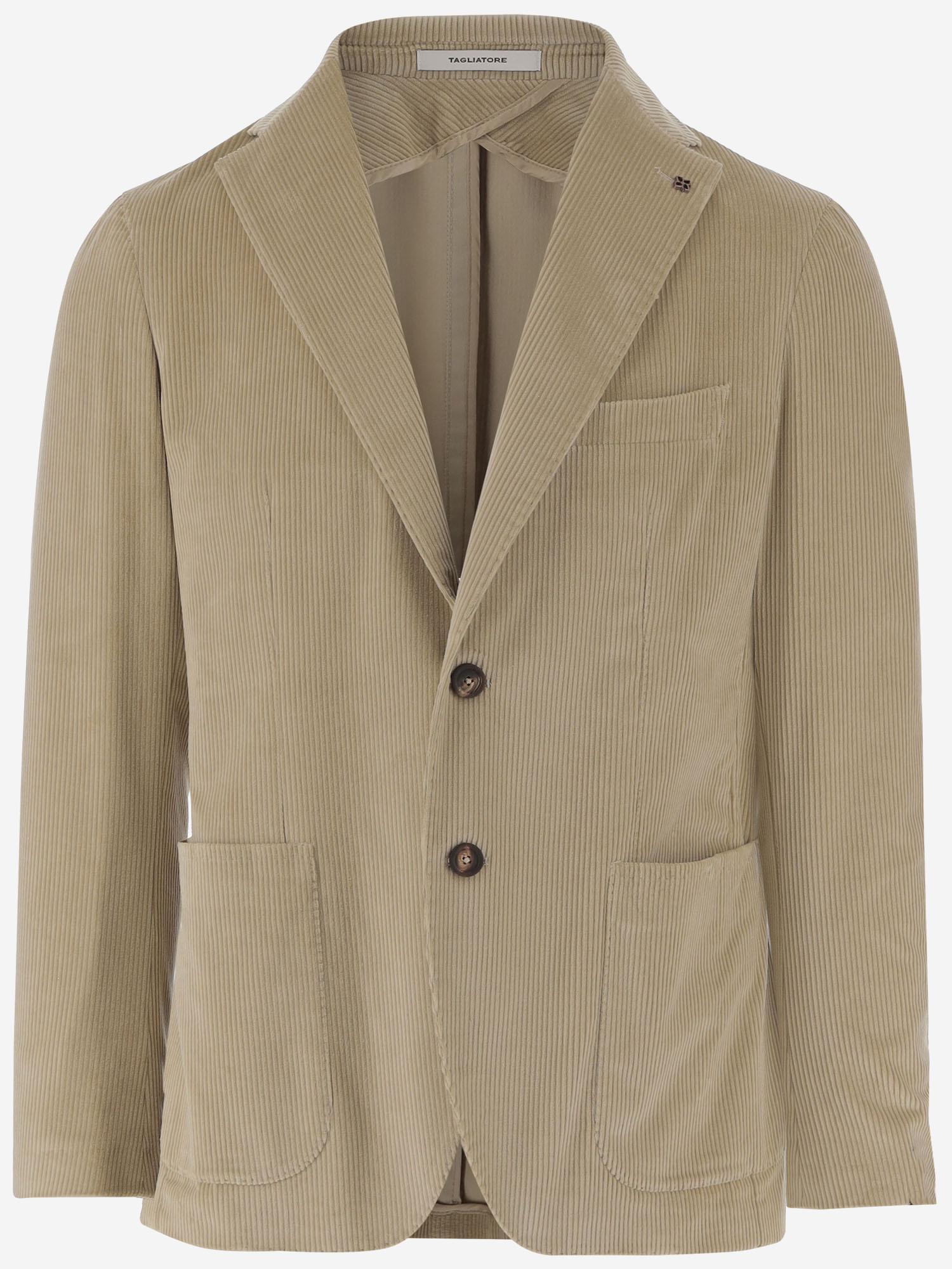 GIACCA MONOPETTO IN VELLUTO DI COTONE STRETCH