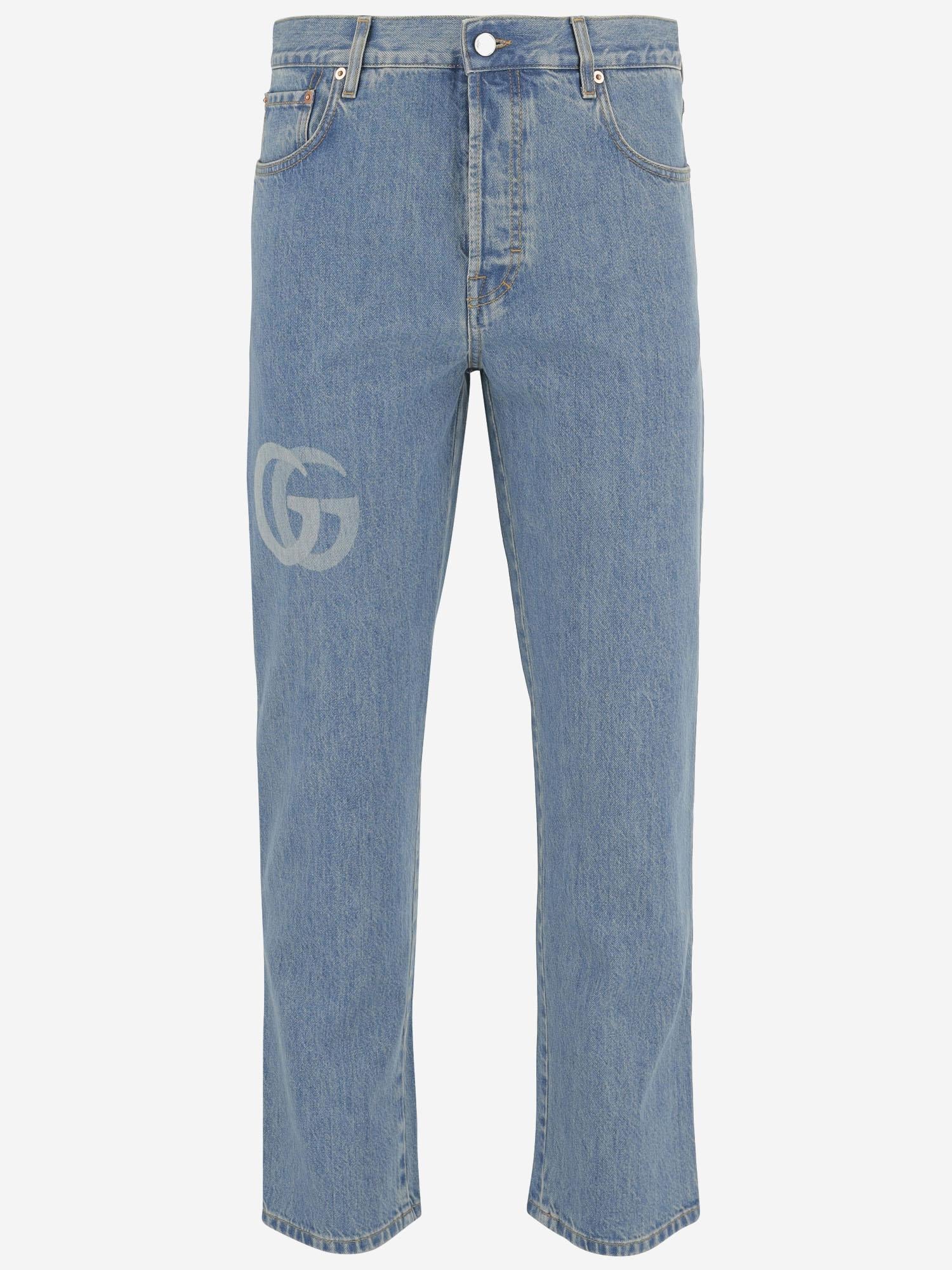 JEANS IN DENIM DI COTONE CON LOGO