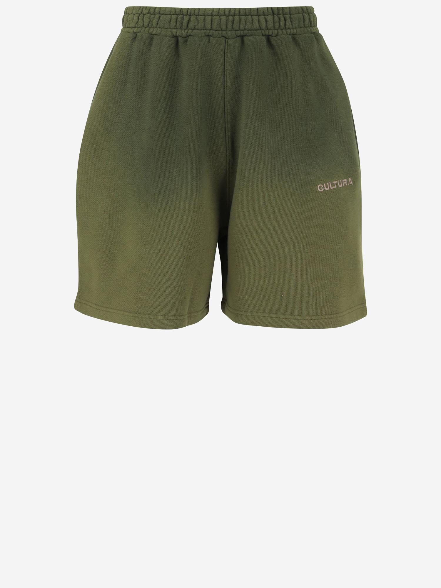 PANTALONI CORTI IN COTONE CON LOGO