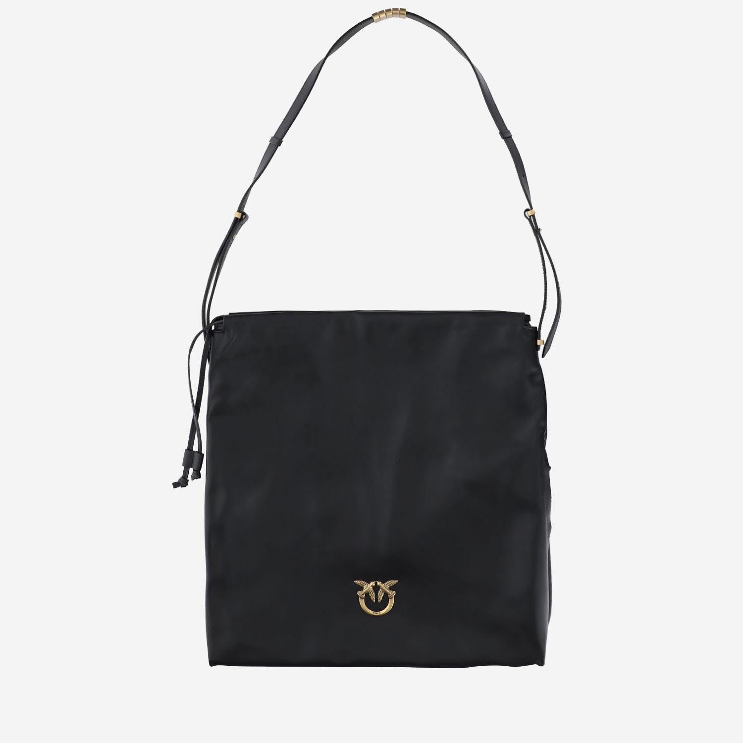 BORSA SQUADRATA IN PELLE CON LOGO