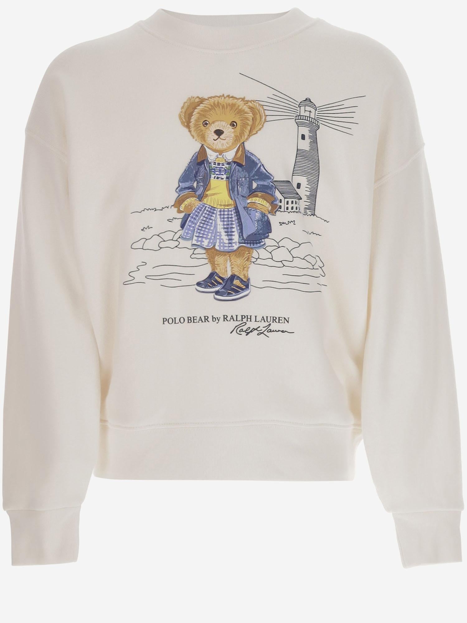 FELPA IN MISTO COTONE CON STAMPA POLO BEAR
