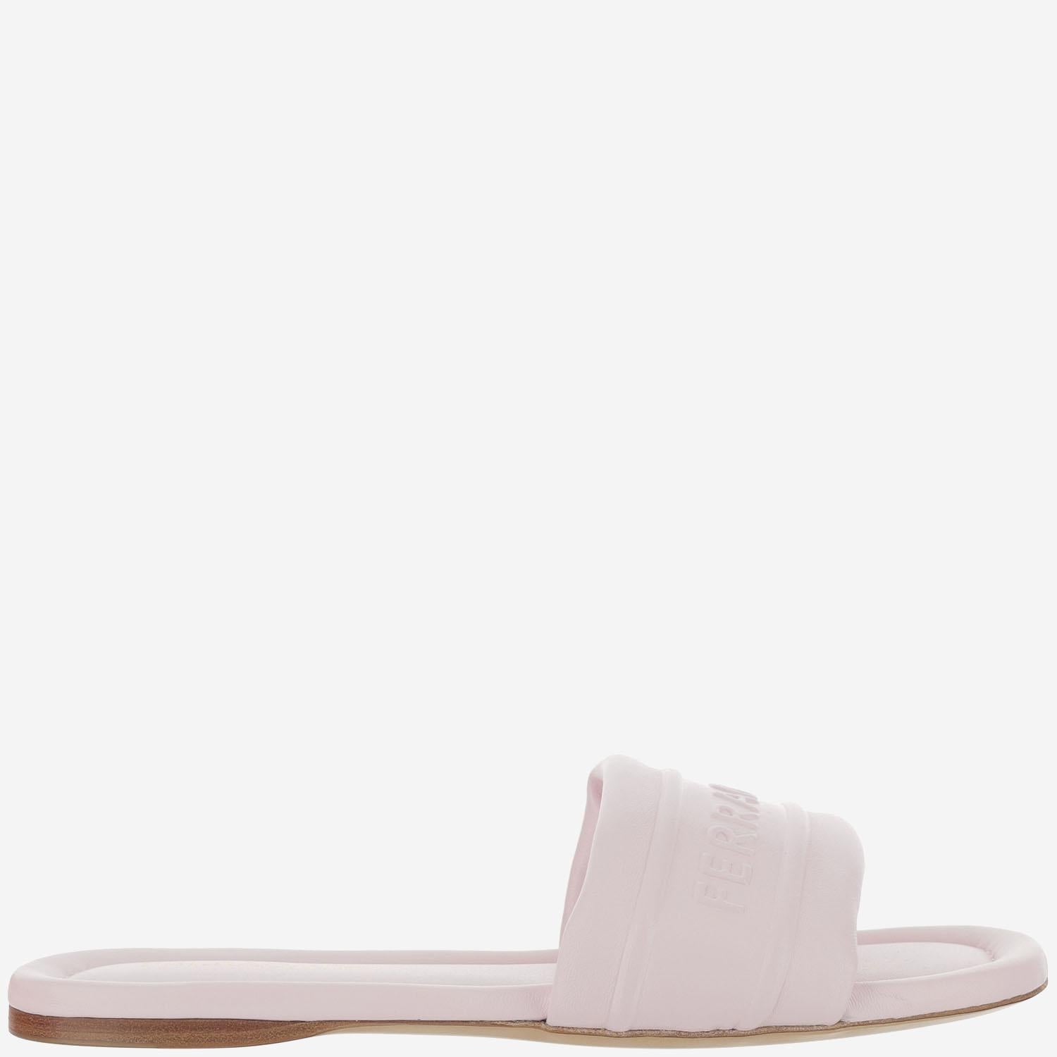 SANDALI IN PELLE CON LOGO