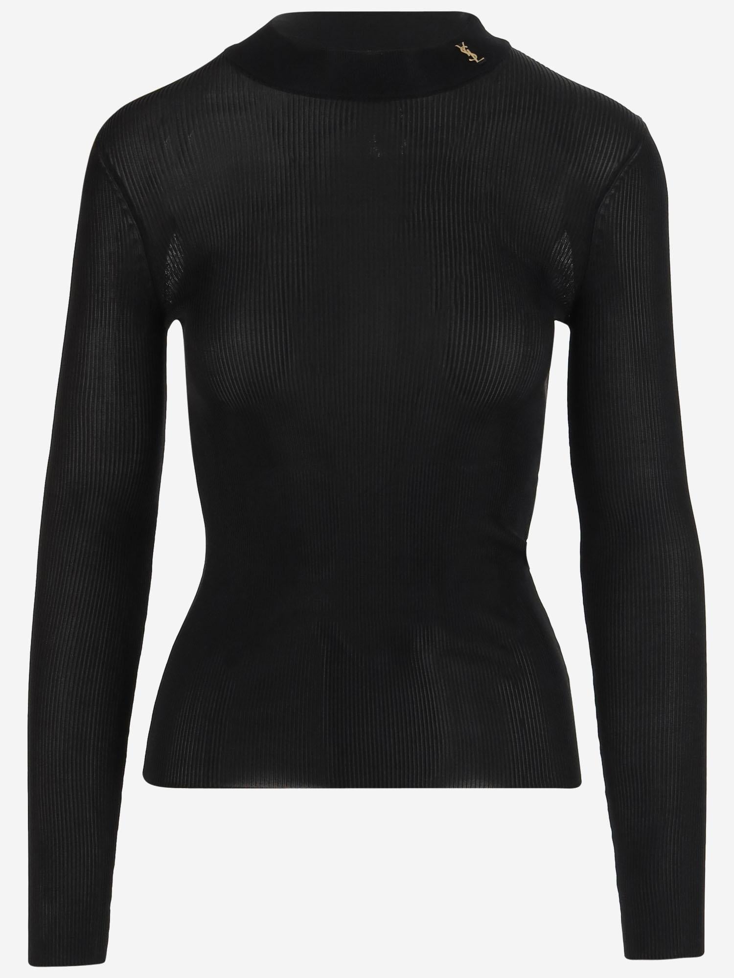 TOP IN SETA CON LOGO