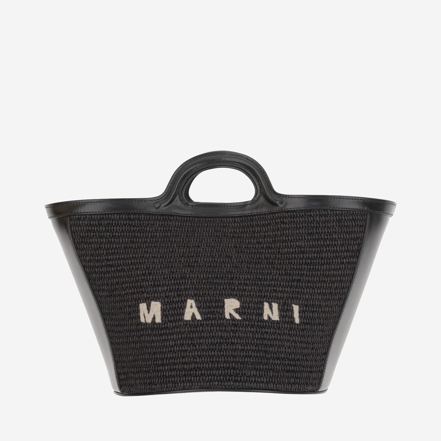 BORSA TROPICALIA PICCOLA IN PELLE E TESSUTO