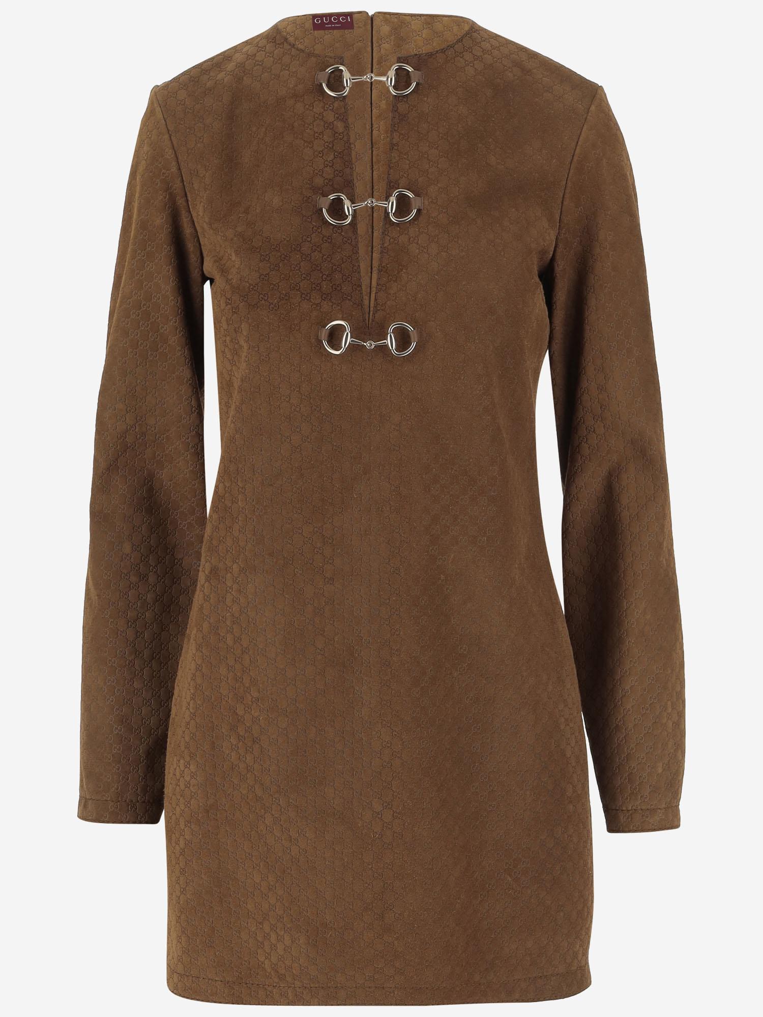 ABITO IN PELLE SCAMOSCIATA GG CON MORSETTO