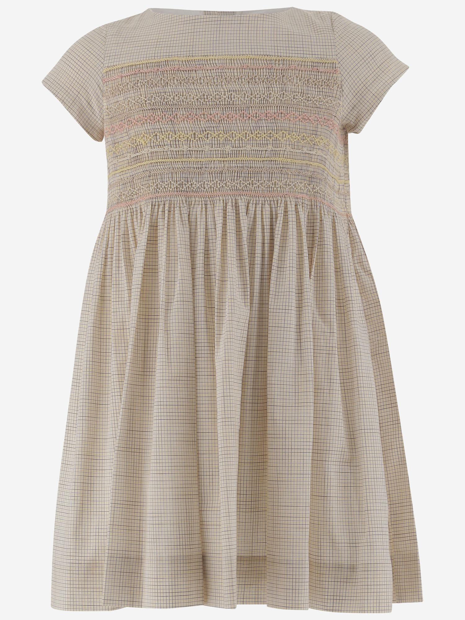 Abito in cotone con motivo quadri