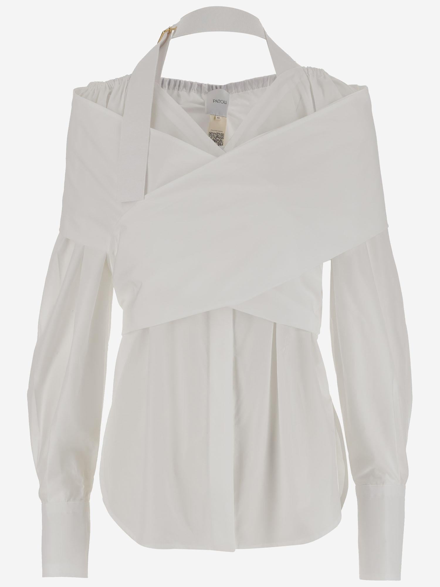 BLUSA INCROCIATA IN NYLON RICICLATO