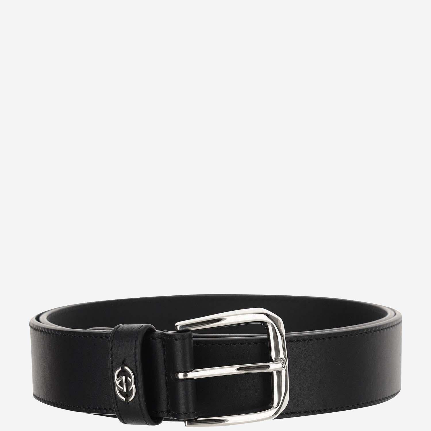 CINTURA CON DETTAGLIO INCROCIO GG IN PELLE