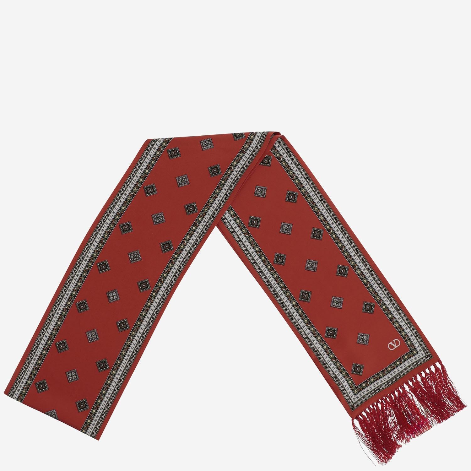 SCIARPA CHAMBER IN SETA CON FRANGE