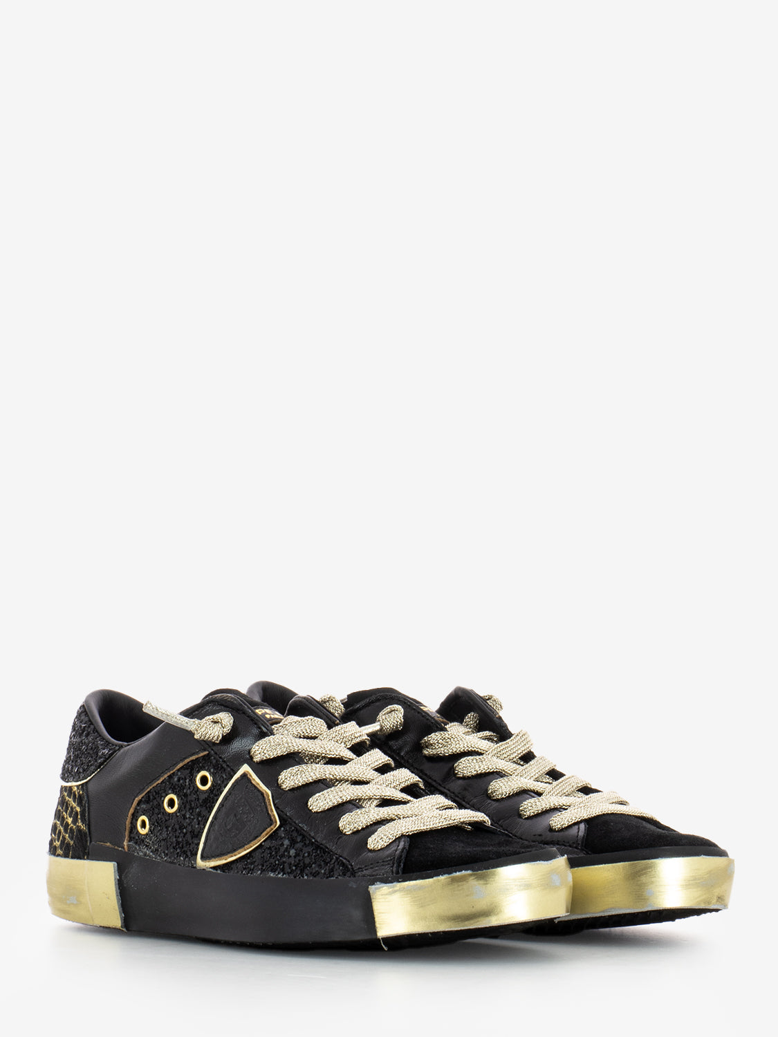 PRSX Low Woman glitter metal pony noir