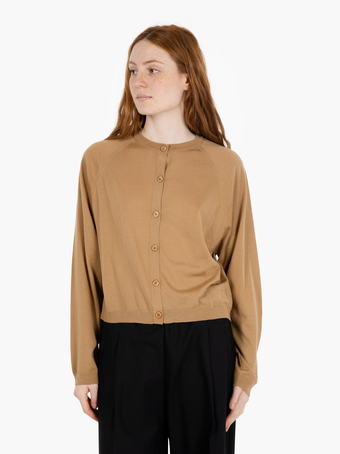 Cardigan in lana Beatrice mandorla