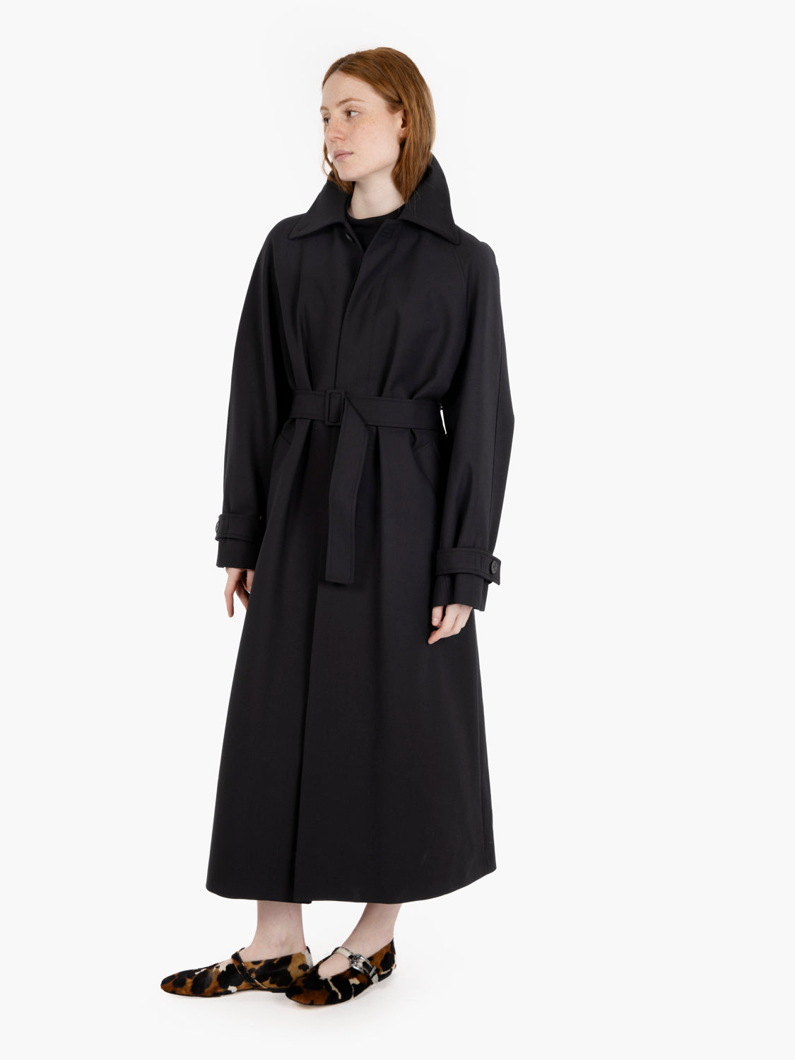 Trench Beatrix fresco lana nero