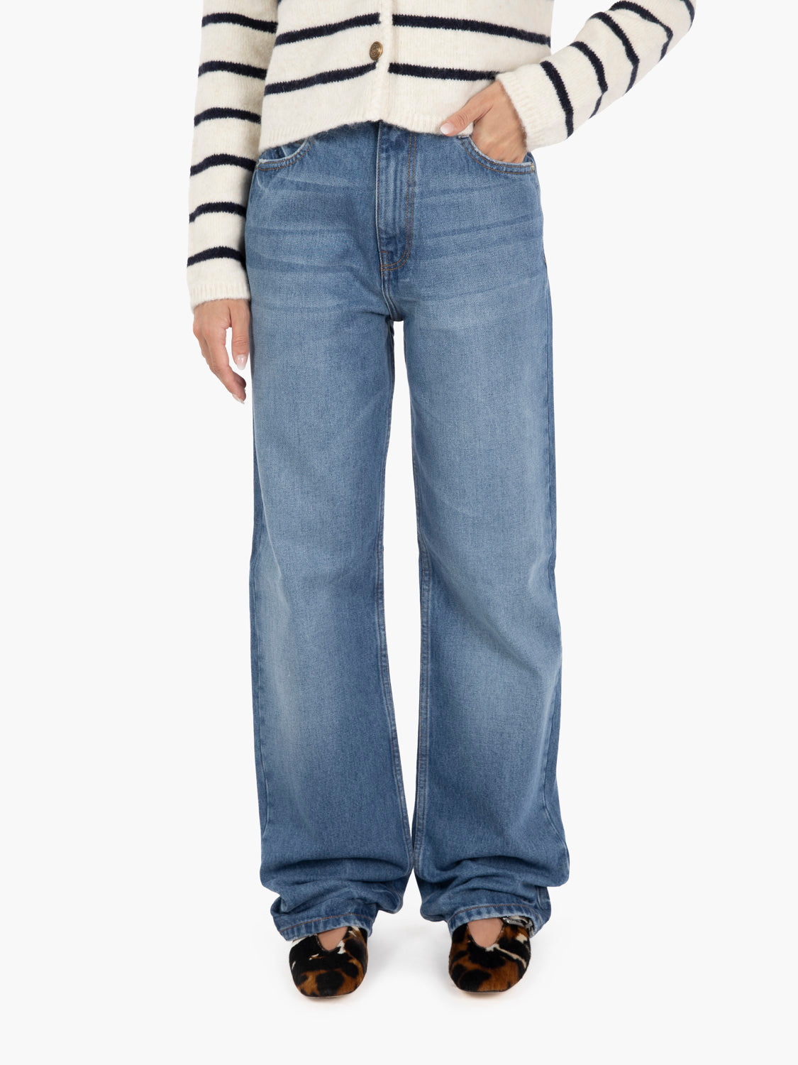 Jeans straight leg stone blue