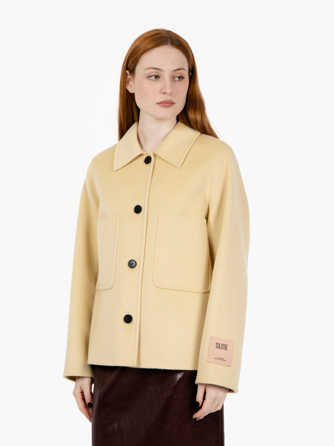 Giacca in lana e cashmere banana