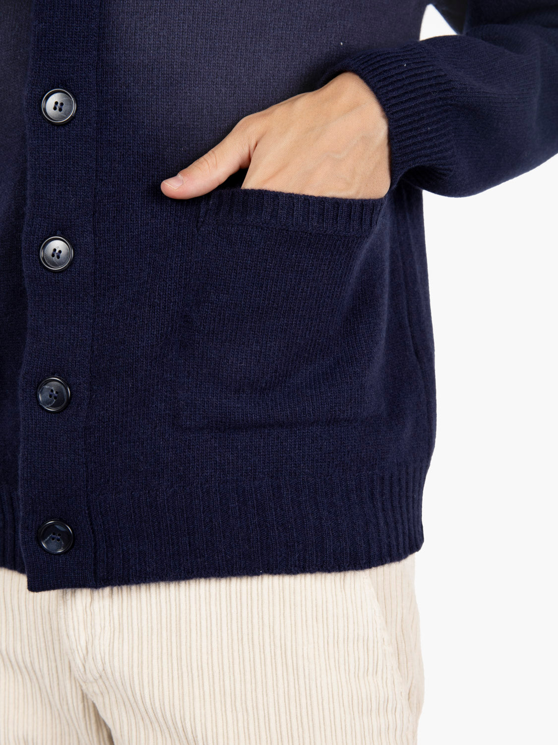 Cardigan in lana relaxed notte