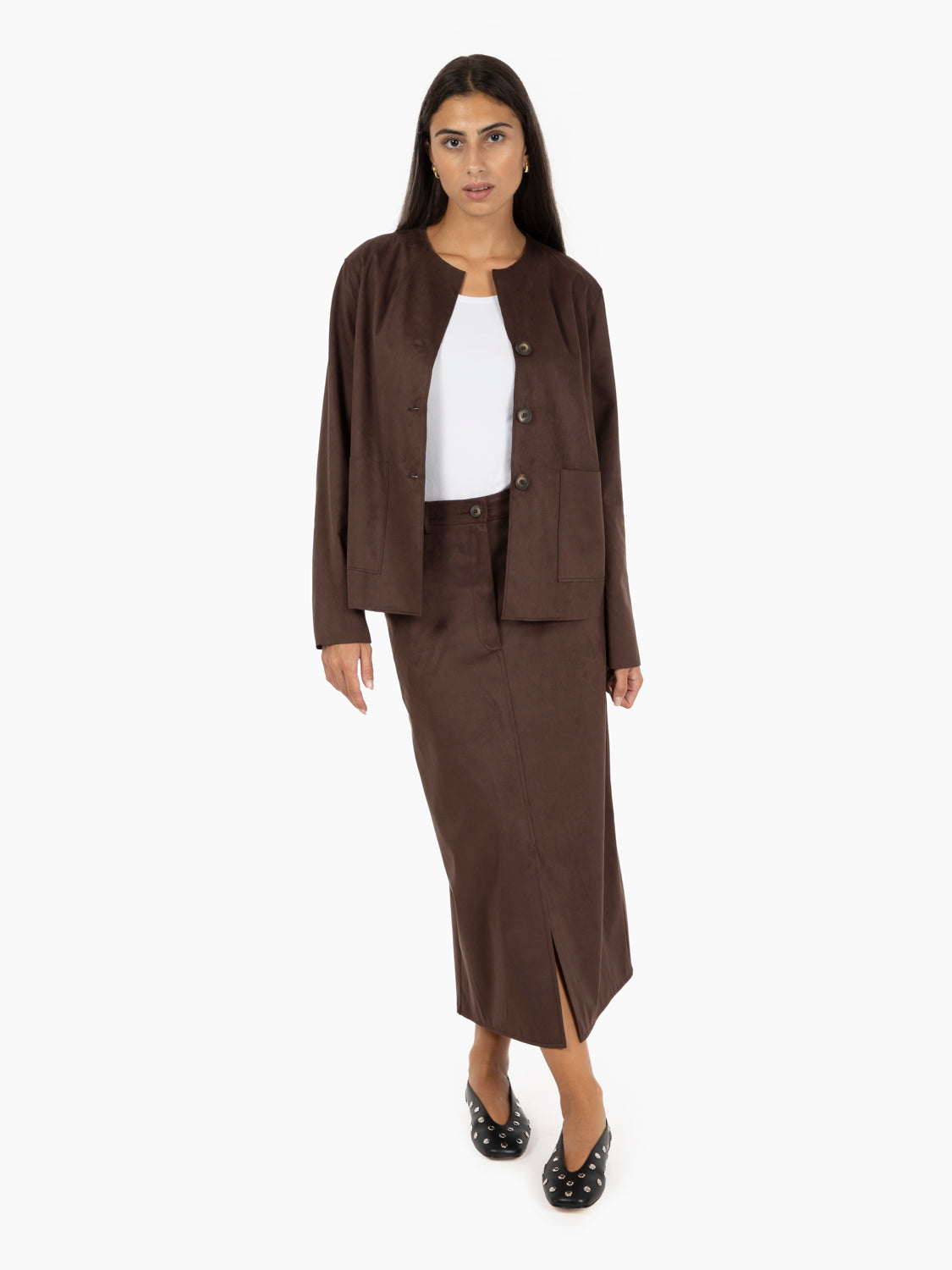 Giacca alcantara cioccolato