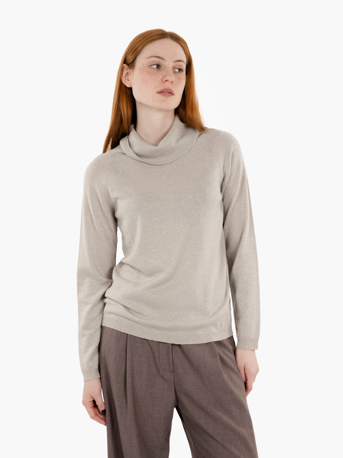 Dolcevita in lana lurex stucco