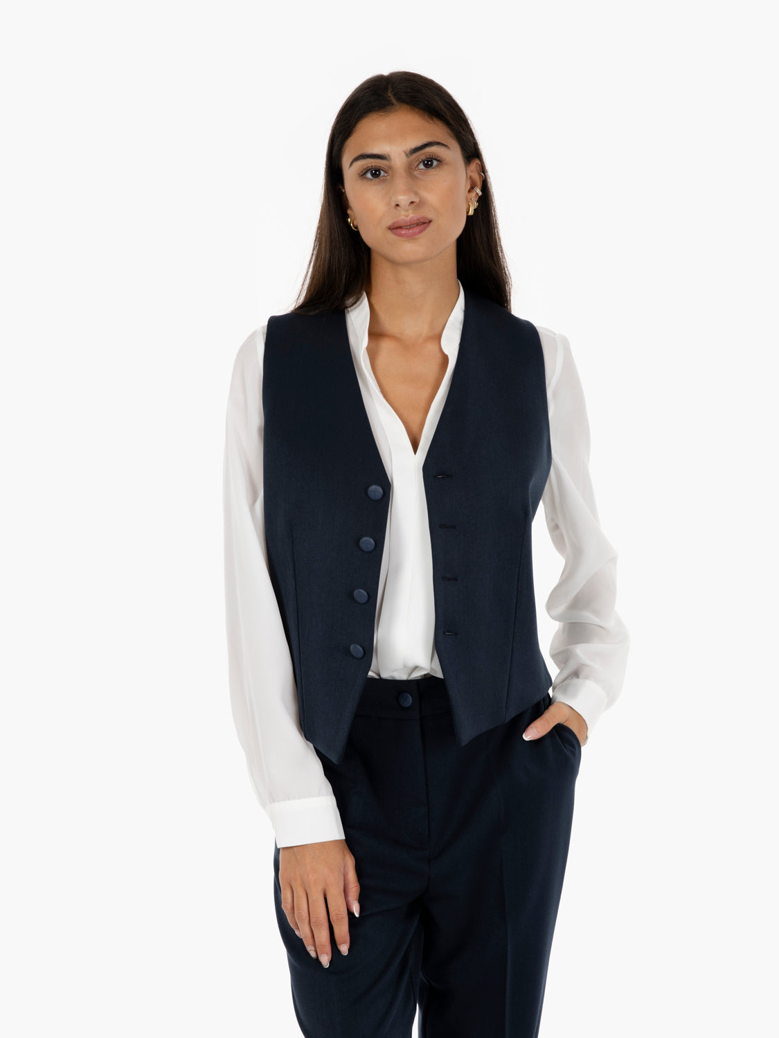 Gilet monopetto blu