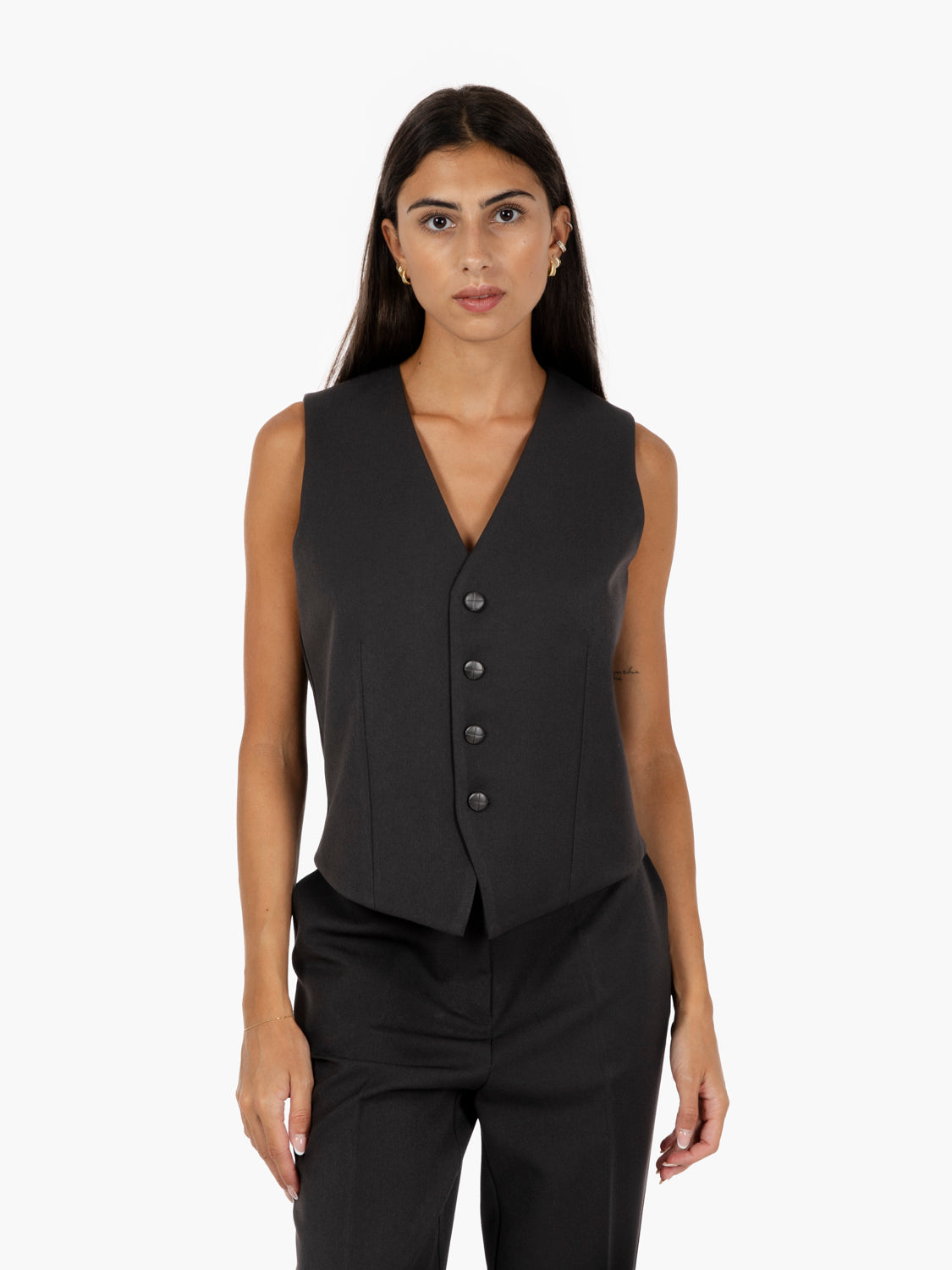 Gilet monopetto nero