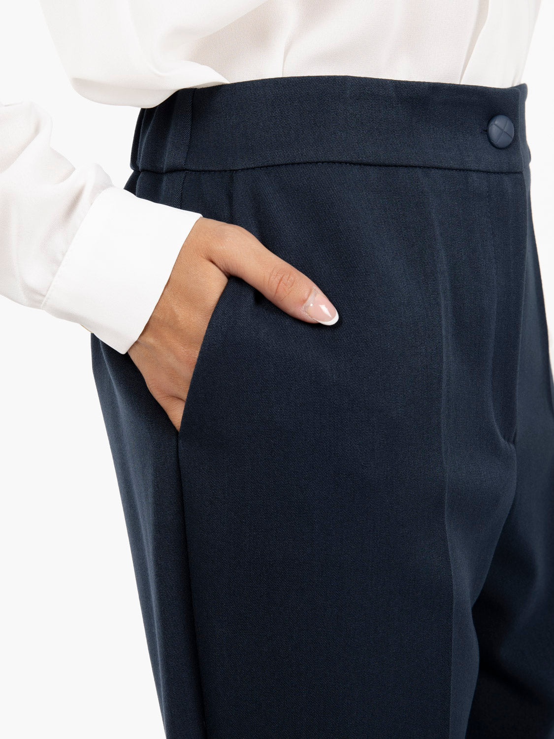 Pantaloni Capri con elastico blu