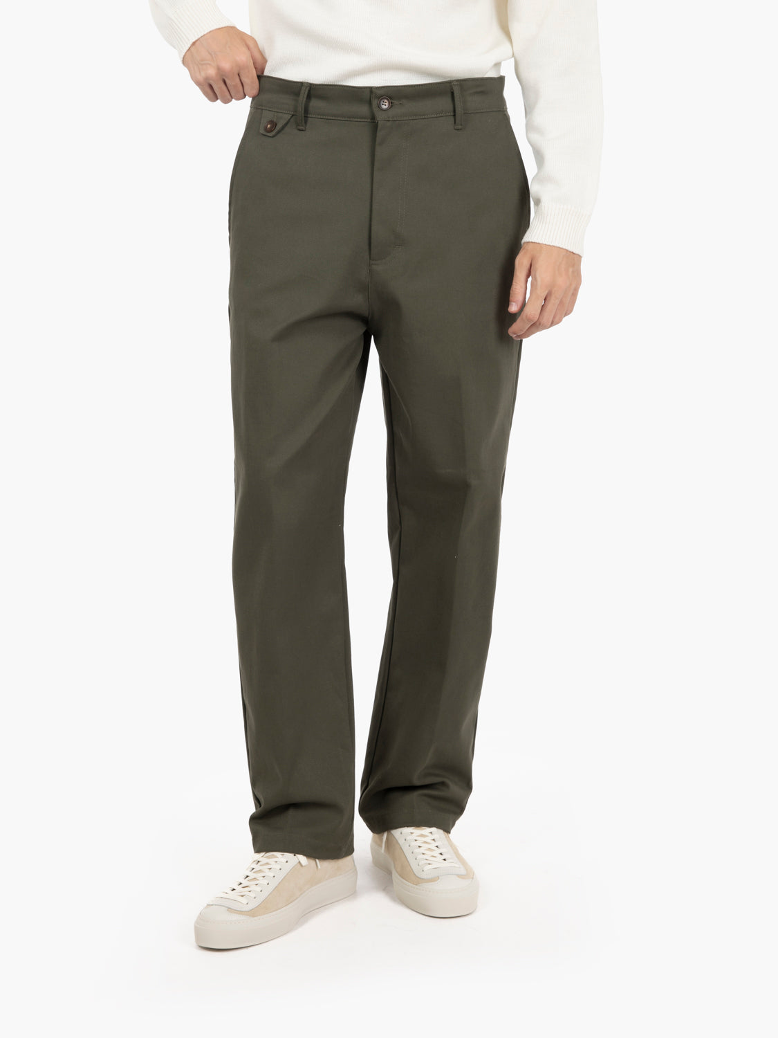 Pantaloni dritti verde