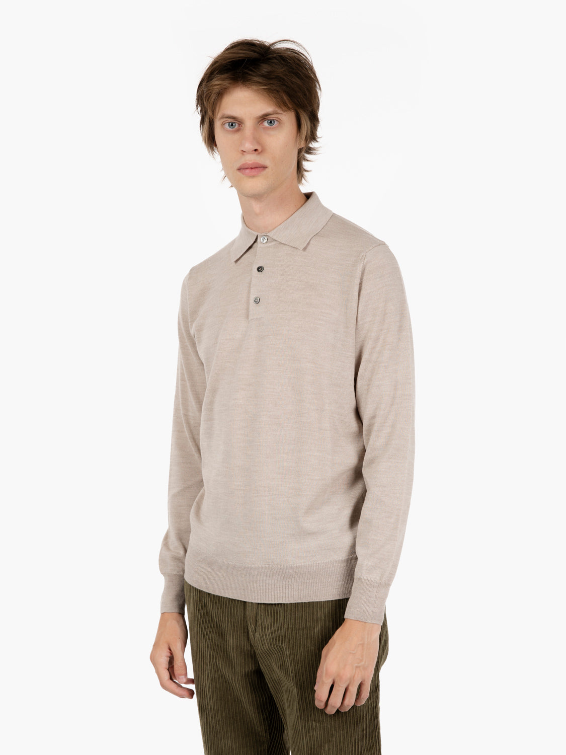 Polo in maglia beige