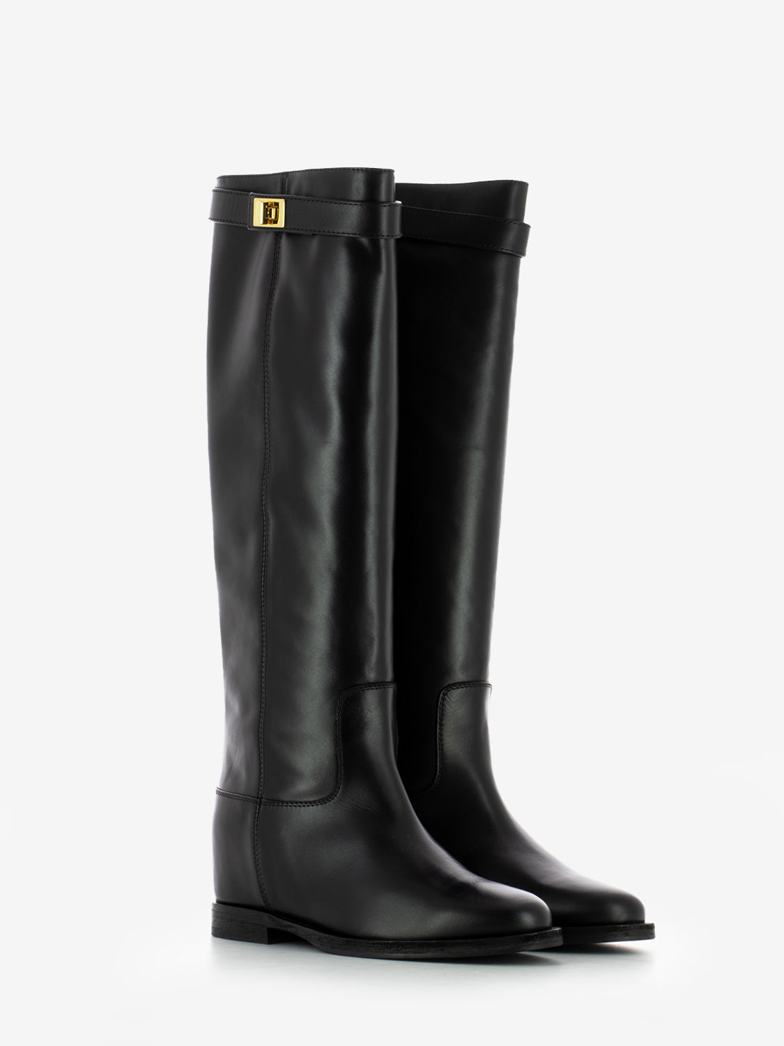 Stivale Hermès con lucchetto Santa Monica nero