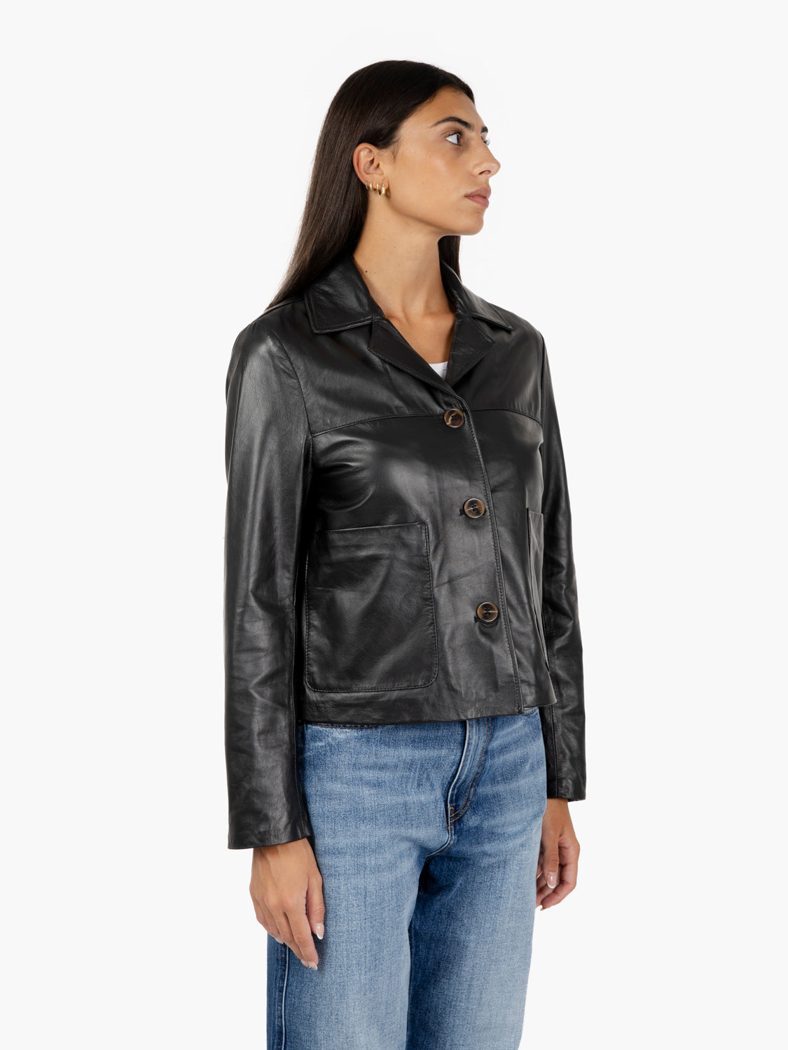 Giacca in pelle nera