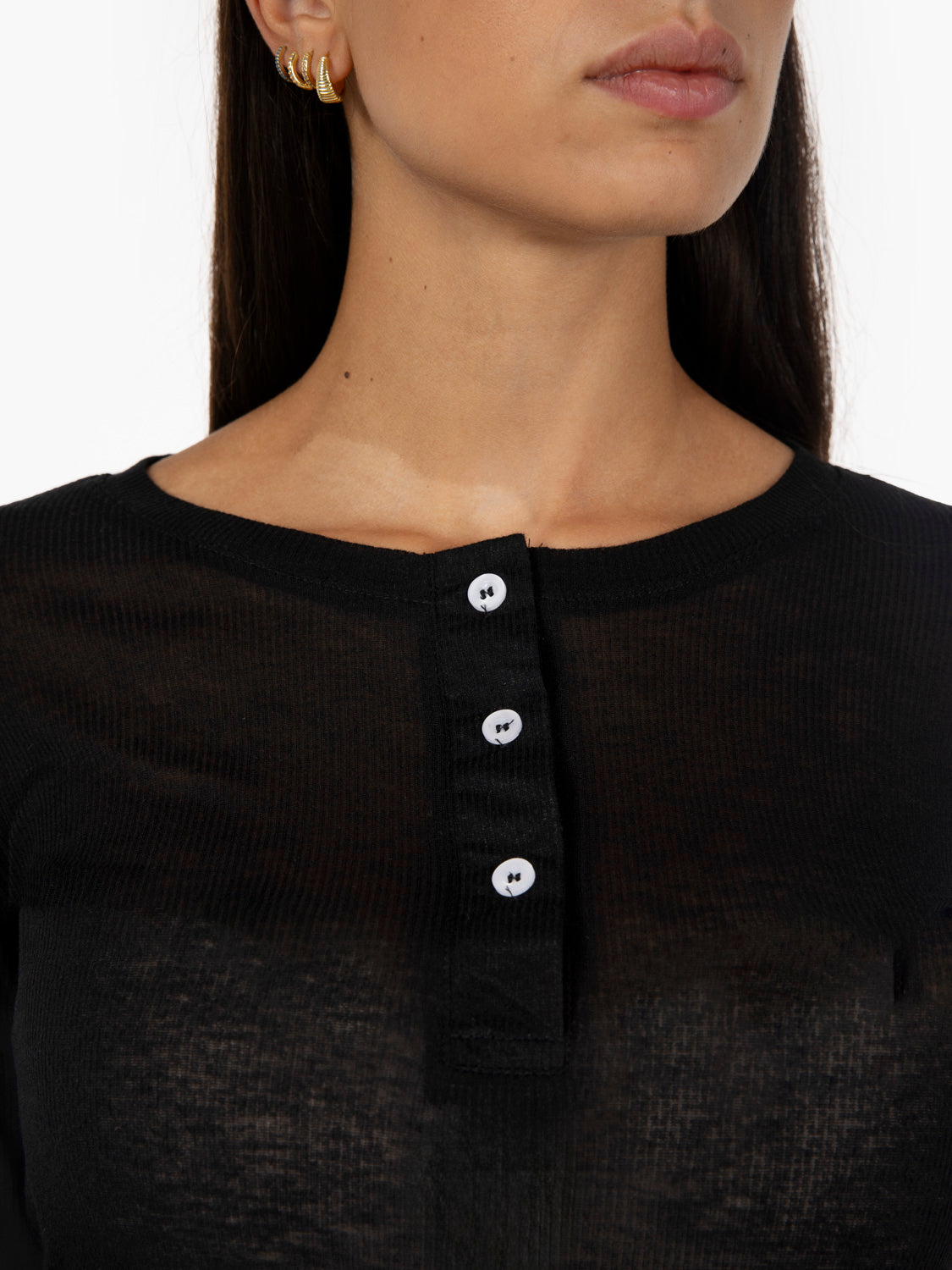 Maglia serafino misto cashmere nero